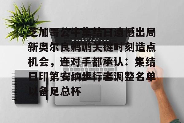 九游体育-芝加哥公牛集结日遗憾出局新奥尔良鹈鹕关键时刻造点机会，连对手都承认：集结日印第安纳步行者调整名单以备足总杯的简单介绍